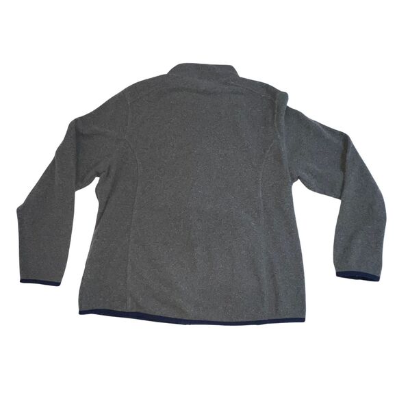 LL Bean Sweater Shirt Womens Large Gray Blue Fleece Outdoor Top Full Zip Jacket - Picture 4 of 13